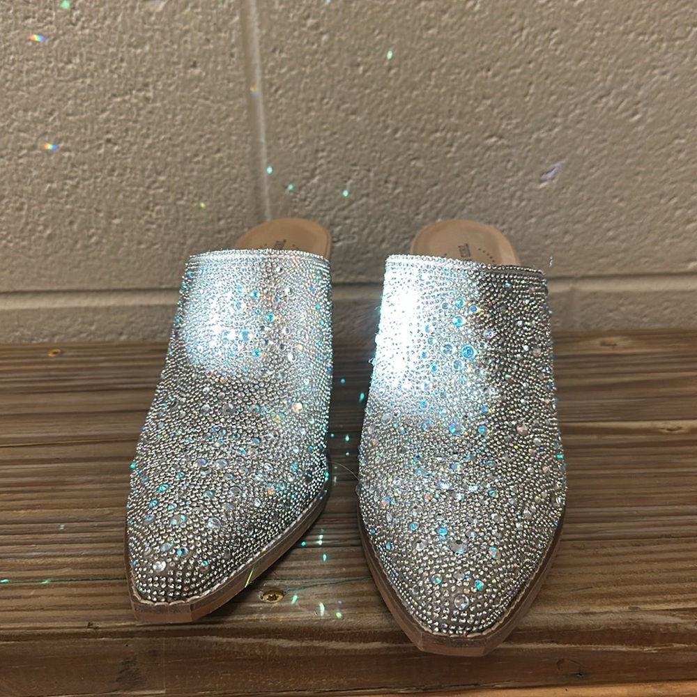 Arider Girl sweet rhinestone mule shoe